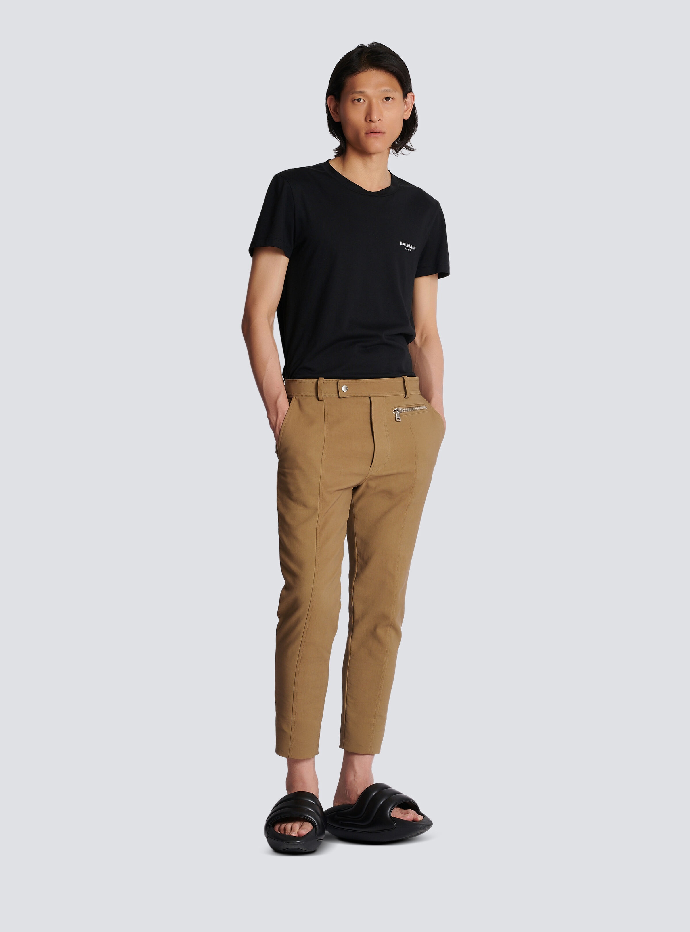 Straight cotton cargo trousers - 3