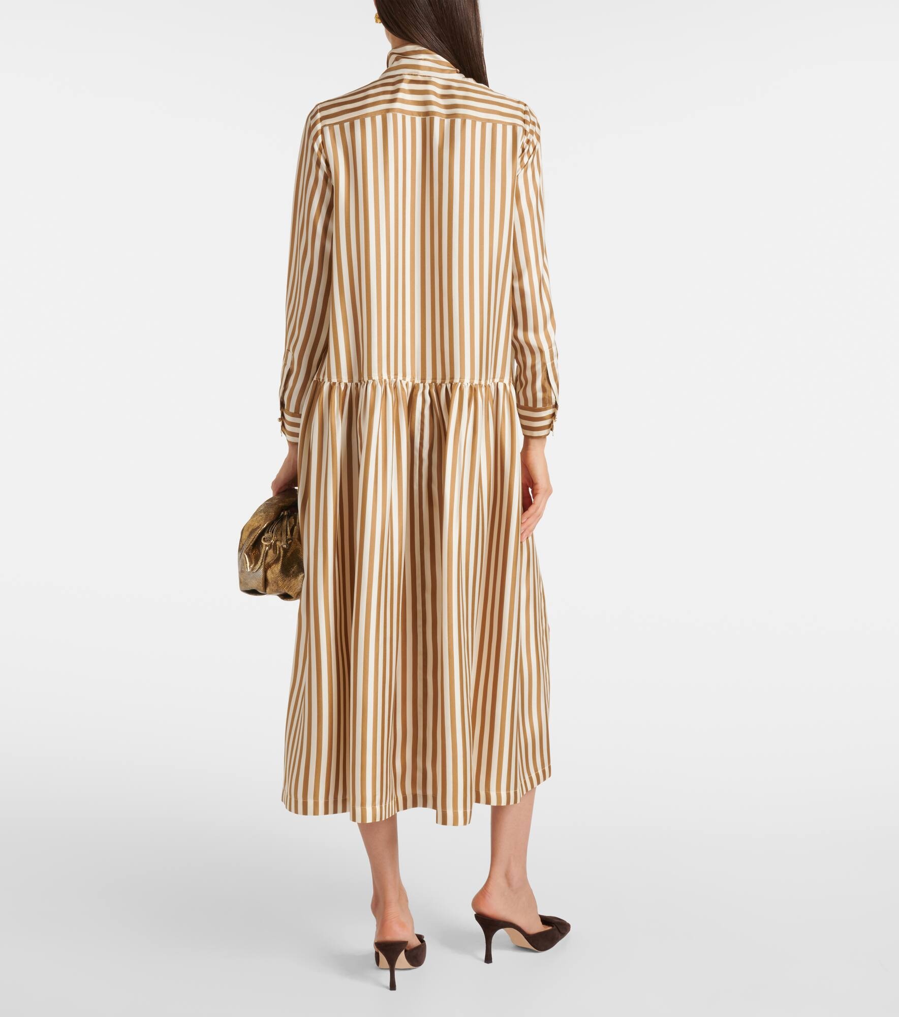 Faesite striped silk twill maxi dress - 3