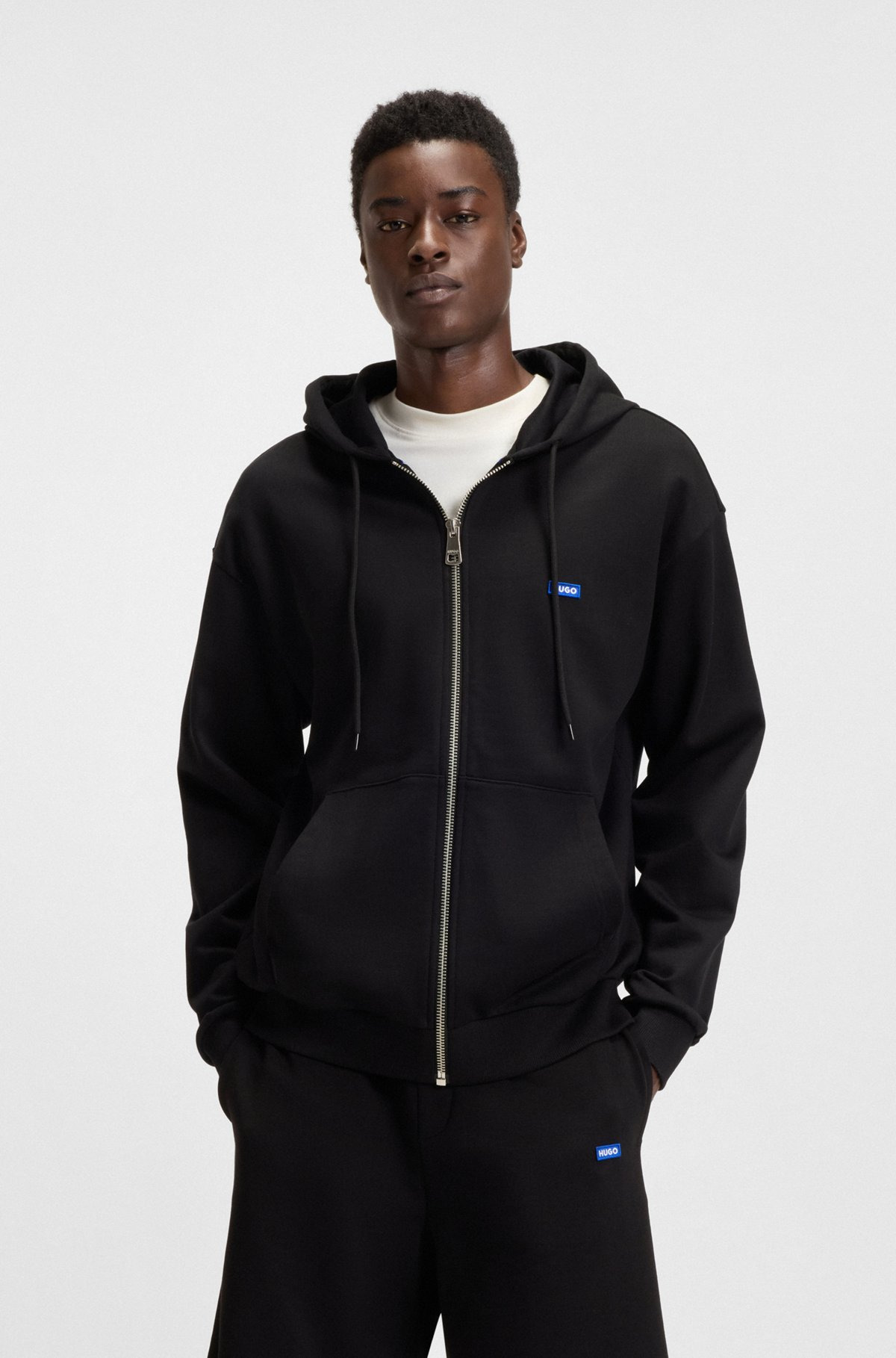 ZIP-UP HOODIE IN FRENCH TERRY COTTON WITH LOGO - 2