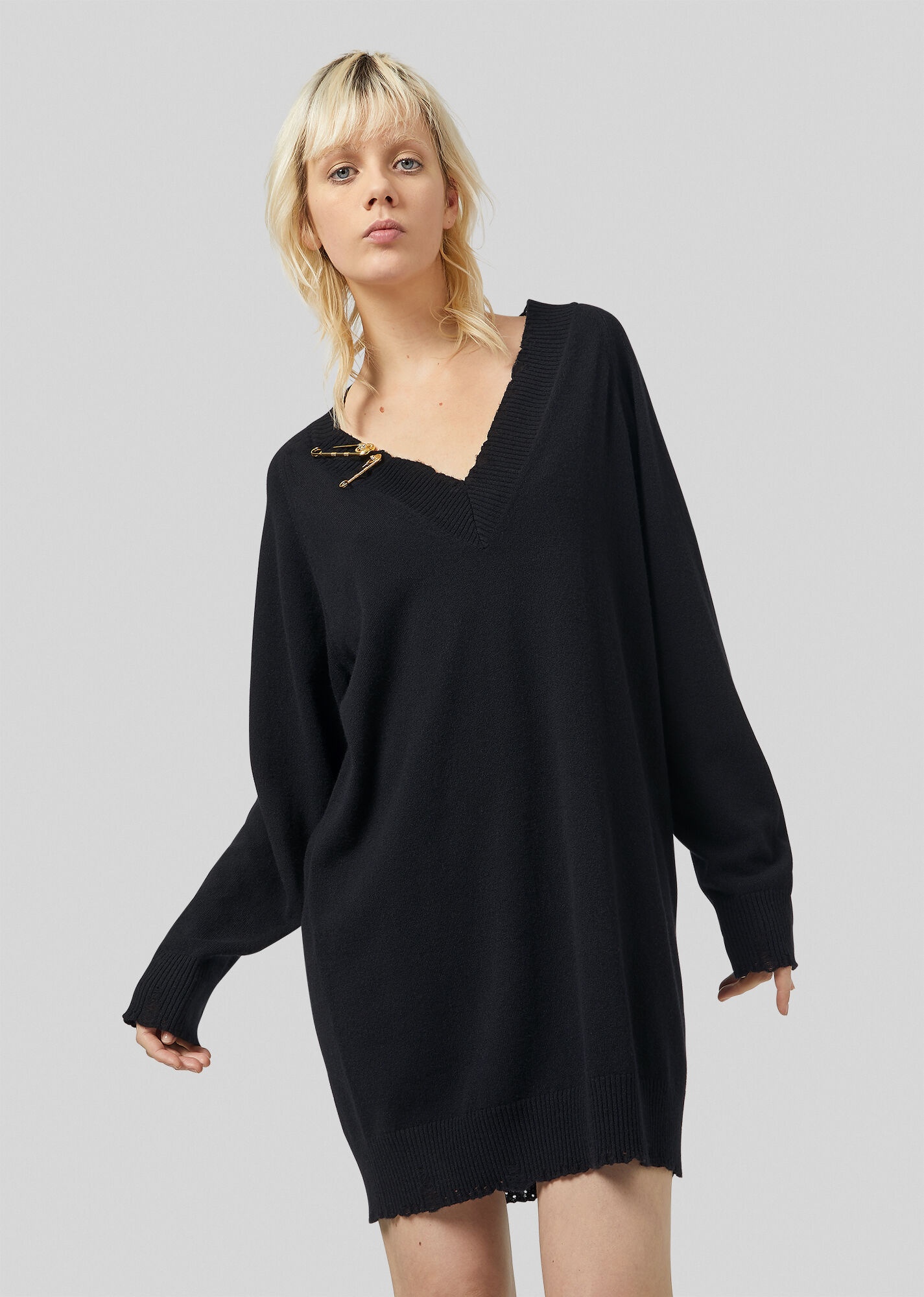 Safety Pin Cashmere Sweater Dress - 3