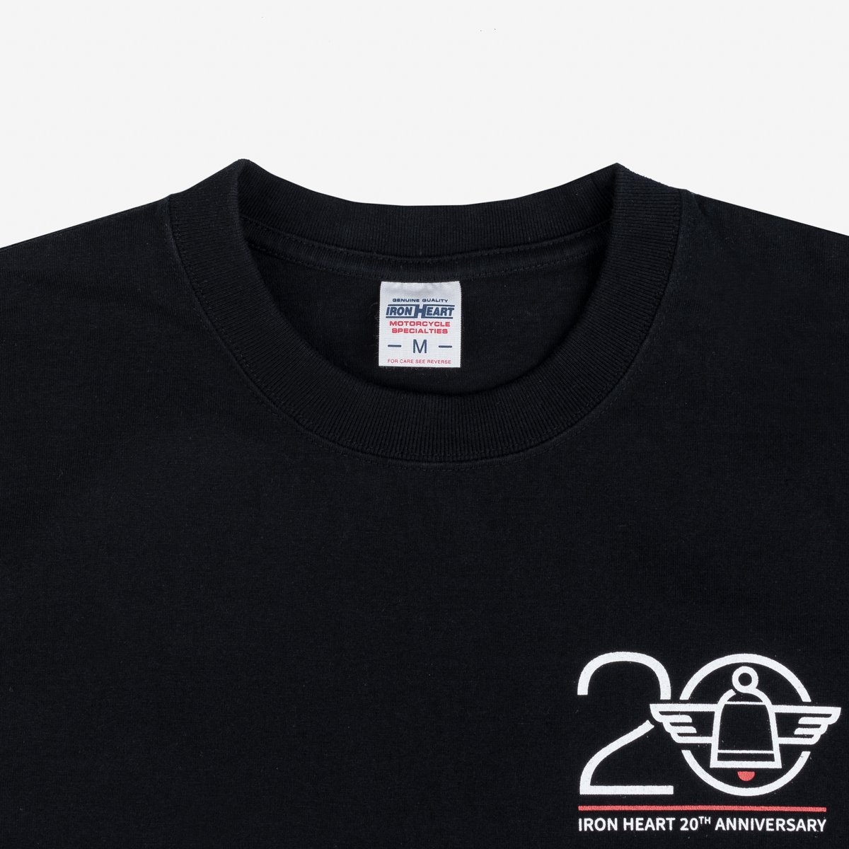 7.5oz Printed "20th Anniversary" Loopwheel Crew Neck T-Shirt - Black - 7