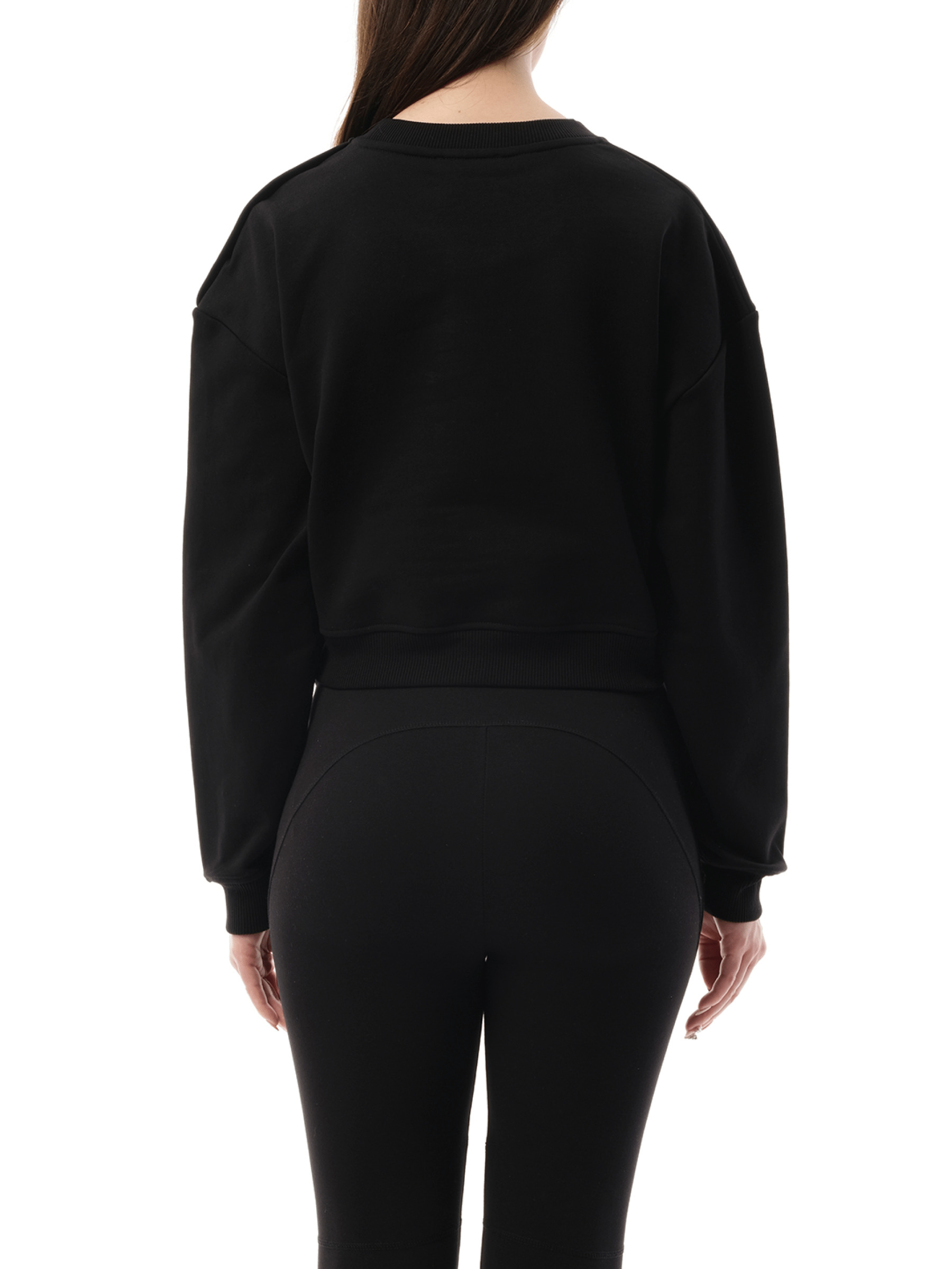 3 Button Balmain Printed Sweatshirt in Black/White - 6