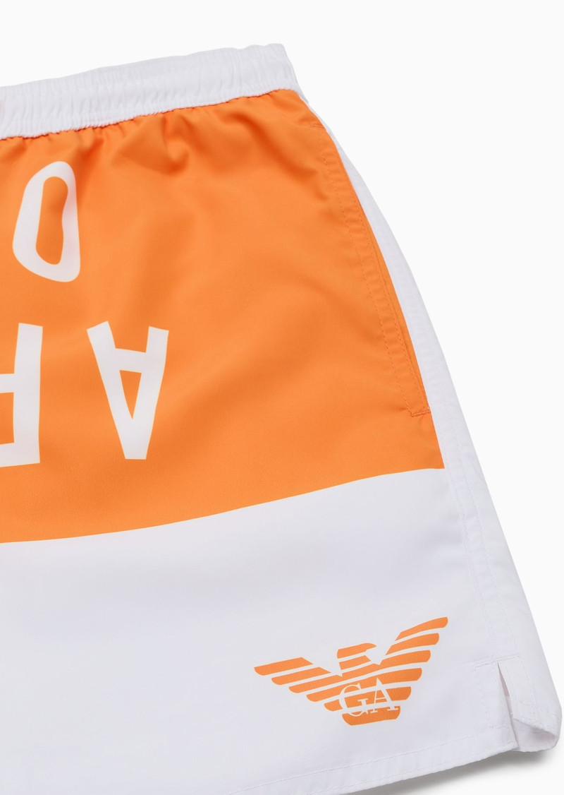EMPORIO ARMANI ASV recycled-fabric swim shorts with bold logo band outlook