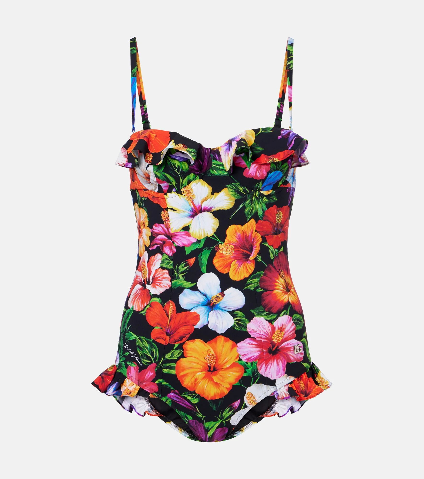 Floral ruffled swimsuit - 1