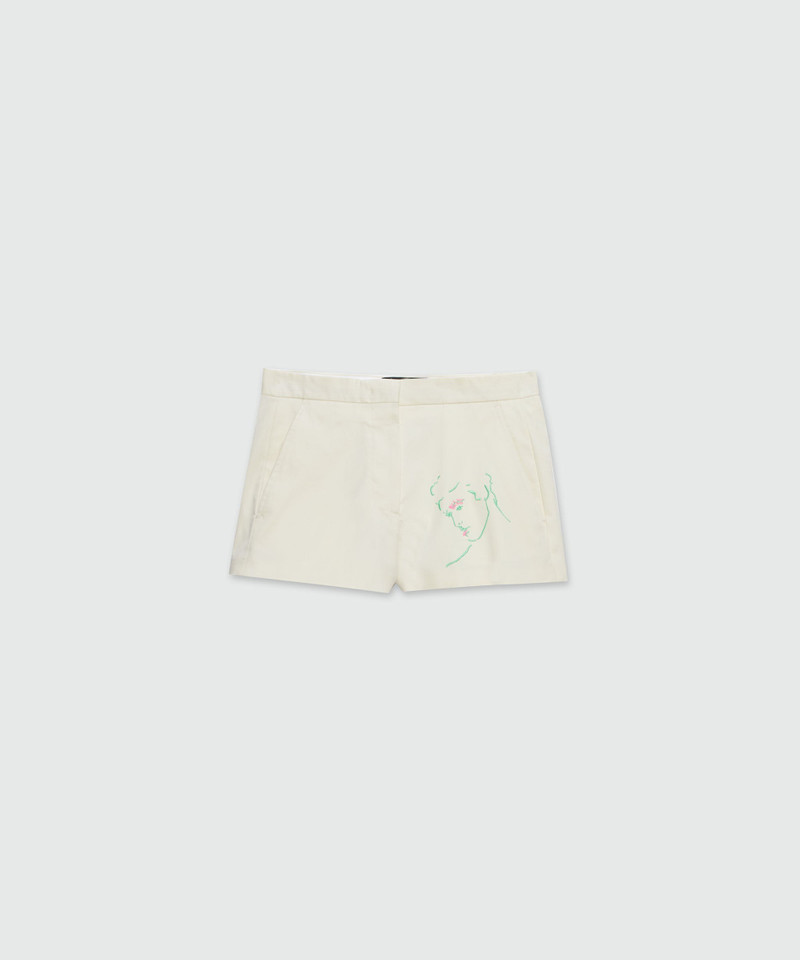 Cotton shorts with Luke Edward Hall x MSGM embroidery 1