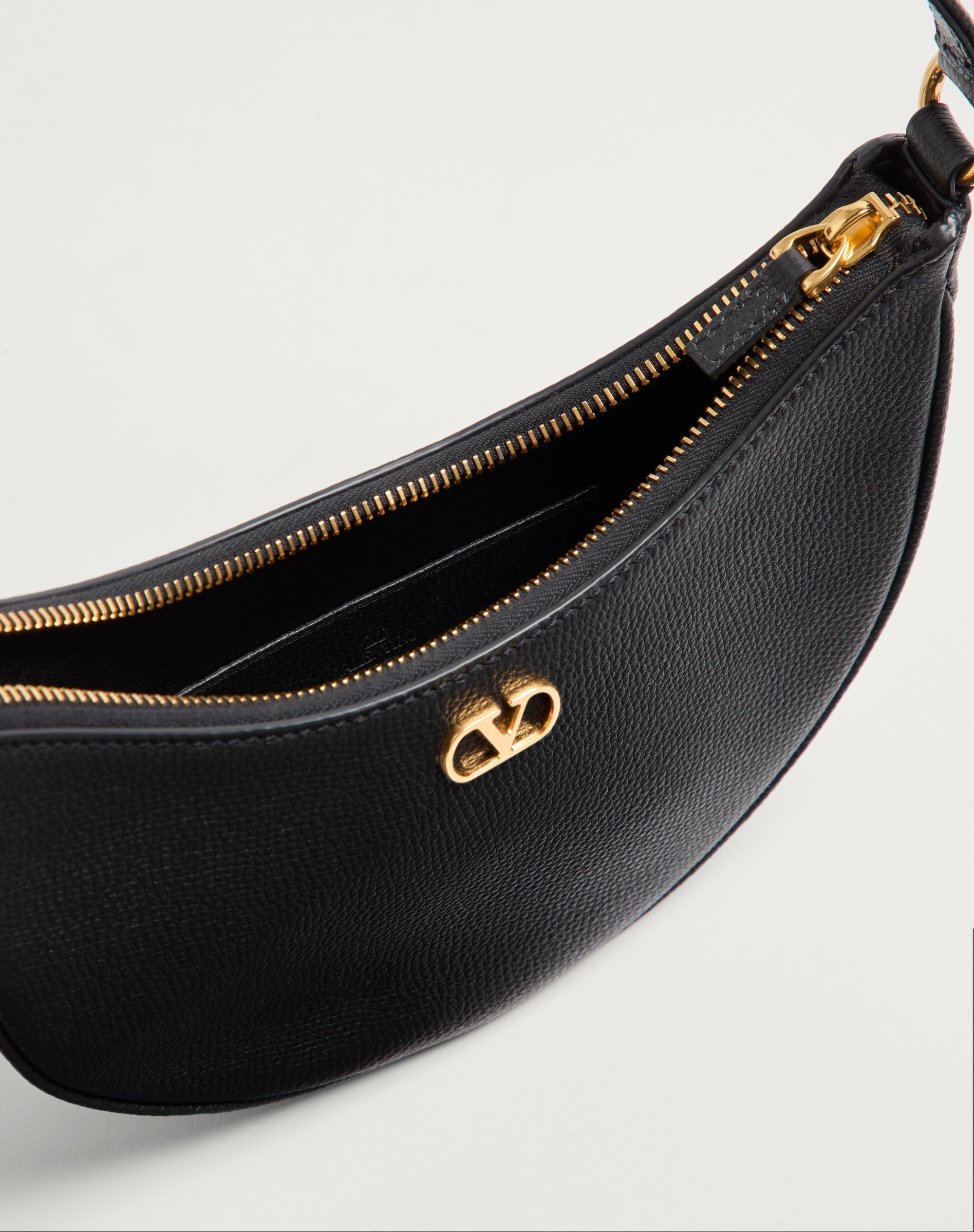 VLOGO SIGNATURE MINI HOBO BAG IN GRAINY CALFSKIN - 6