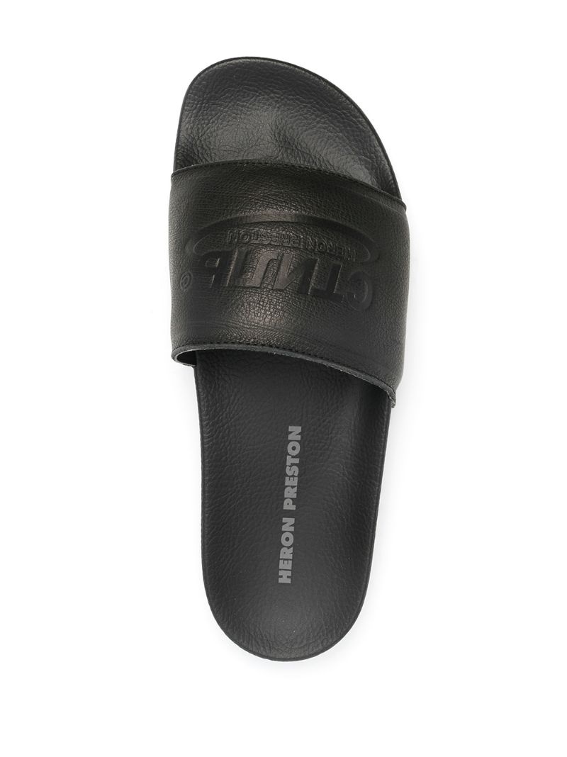 logo-debossed open-toe slides - 8