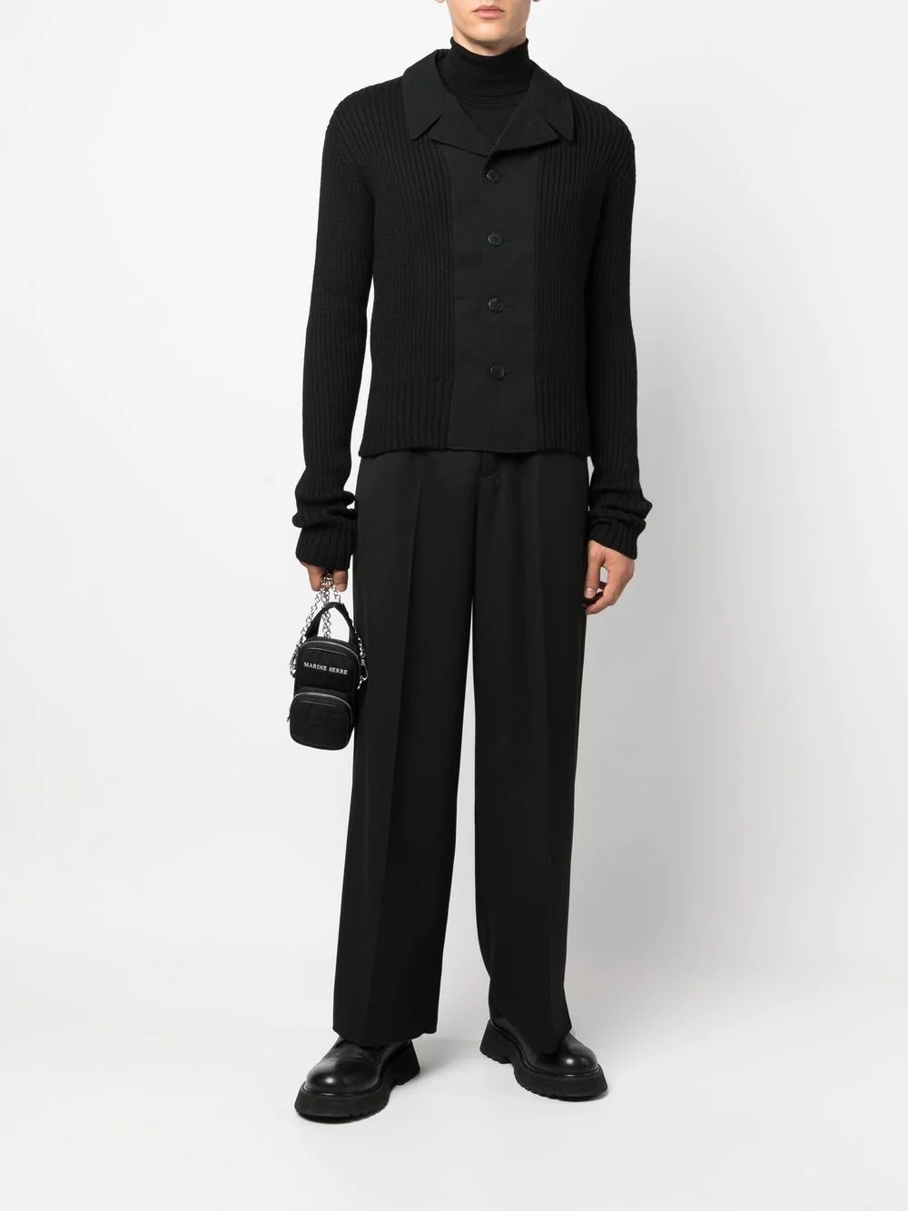 blazer-style wool cardigan - 2