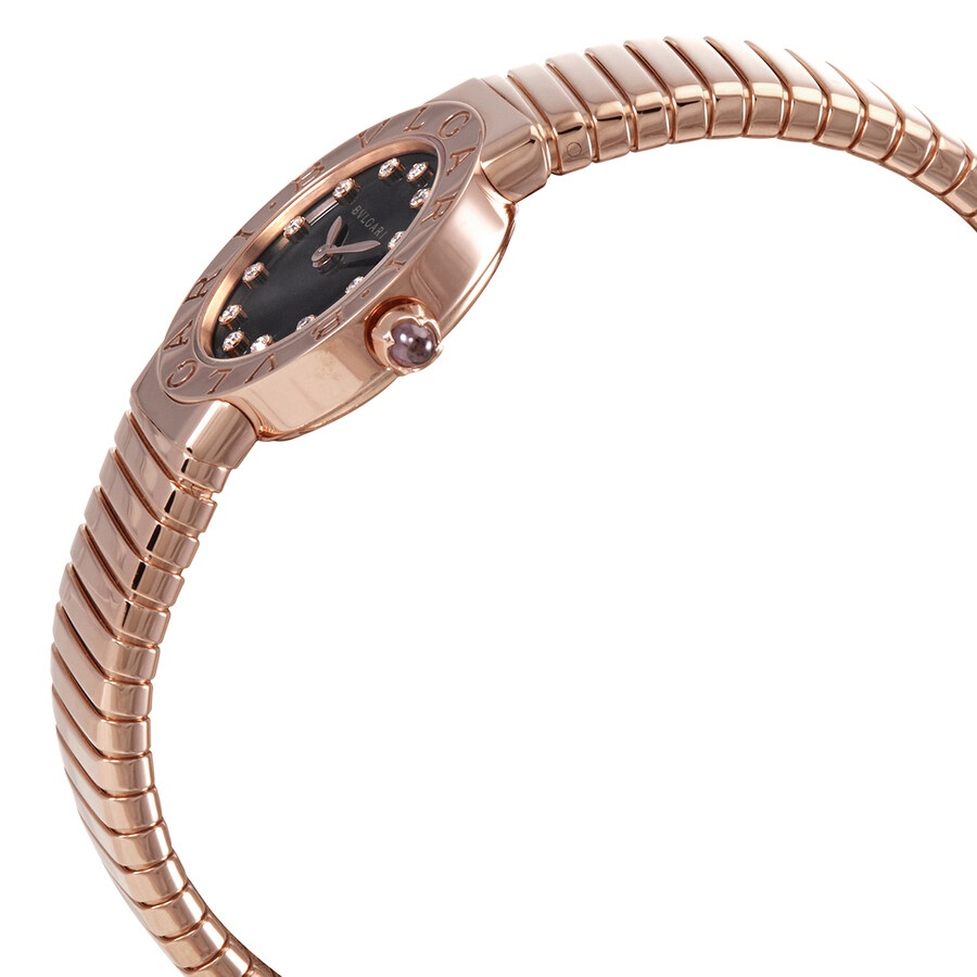 Bvlgari Bvlgari Black Lacquered Dial 18K Rose Gold Diamond Small Ladies Watch 102225 - 2