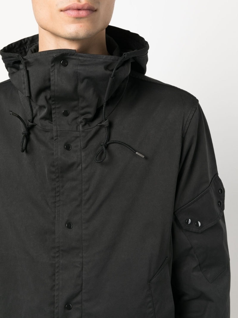 cotton plain hooded jacket - 5