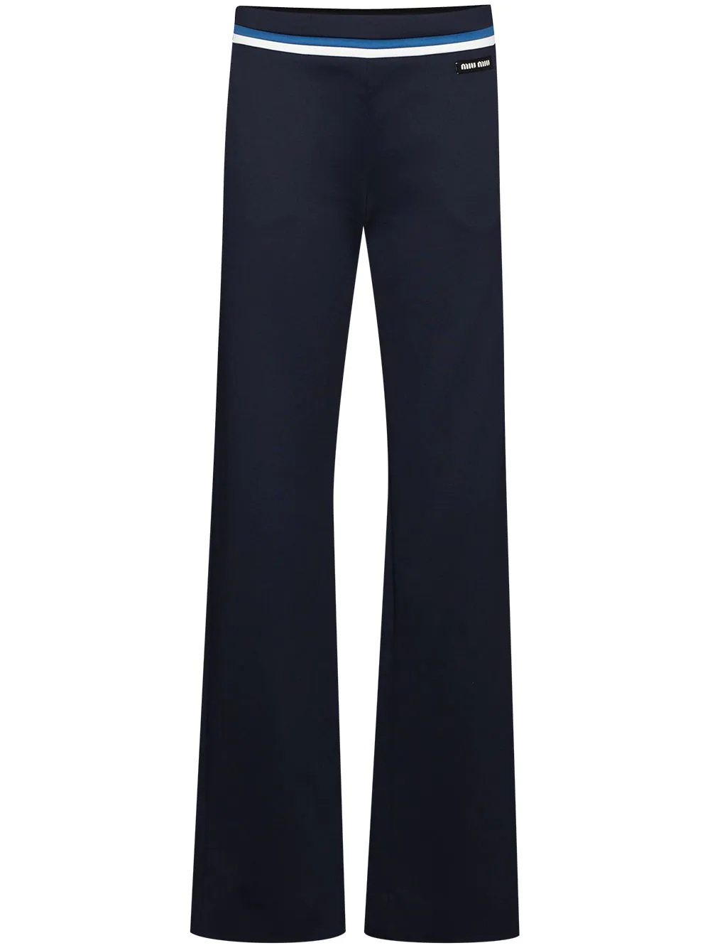 stripe-detail logo-patch tailored trousers - 2