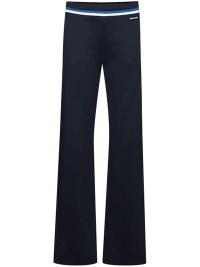 Miu Miu stripe-detail logo-patch tailored trousers outlook