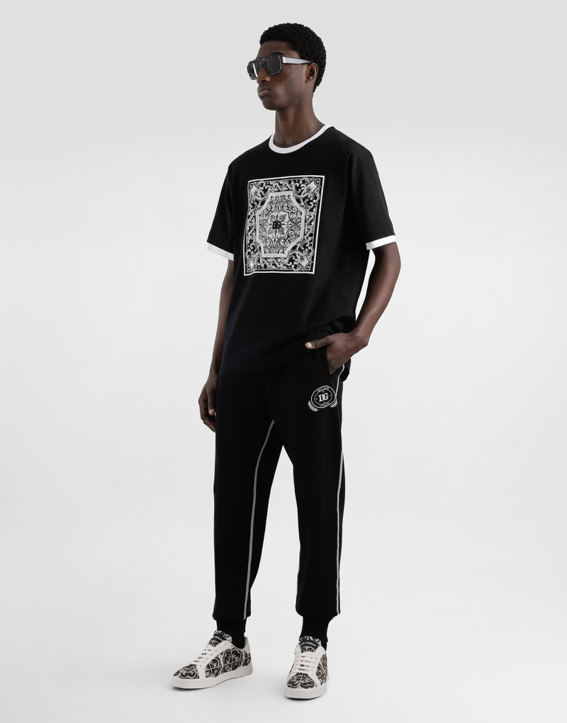 Dolce & Gabbana Jersey trousers with print and embroidery outlook