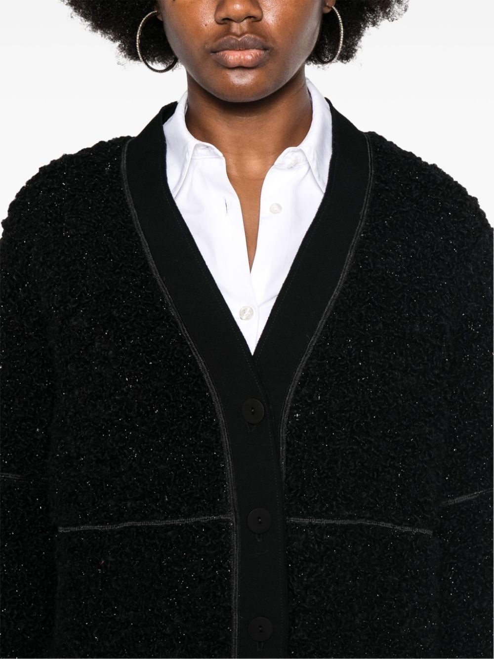 long bouclé cardi-coat - 5