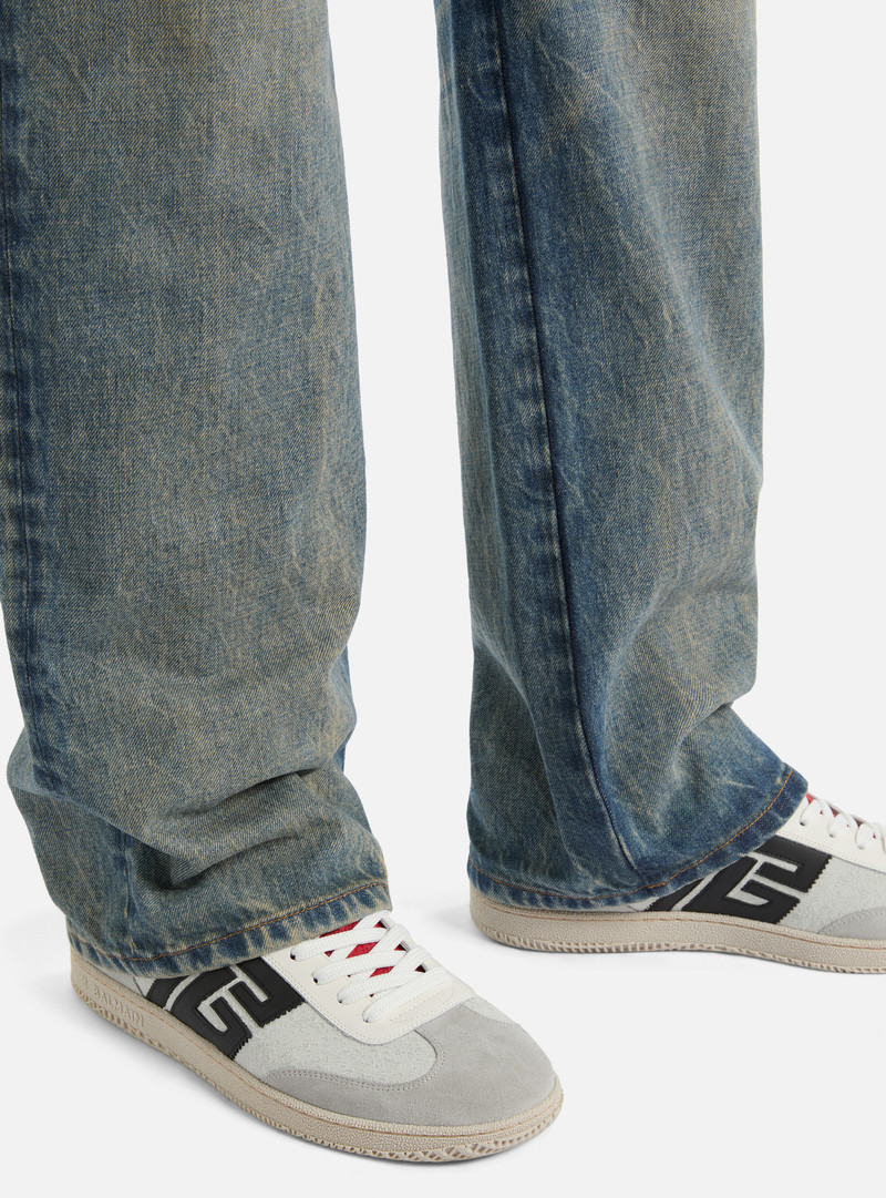 Balmain Balmain Swan suede and smooth leather trainers outlook