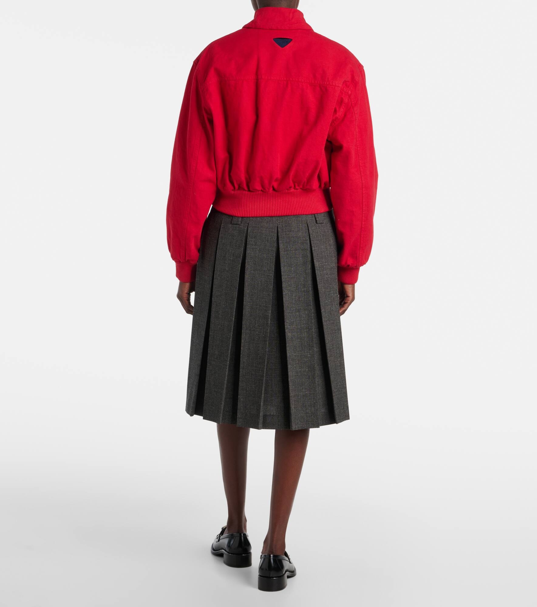 Cropped cotton bomber jacket - 3