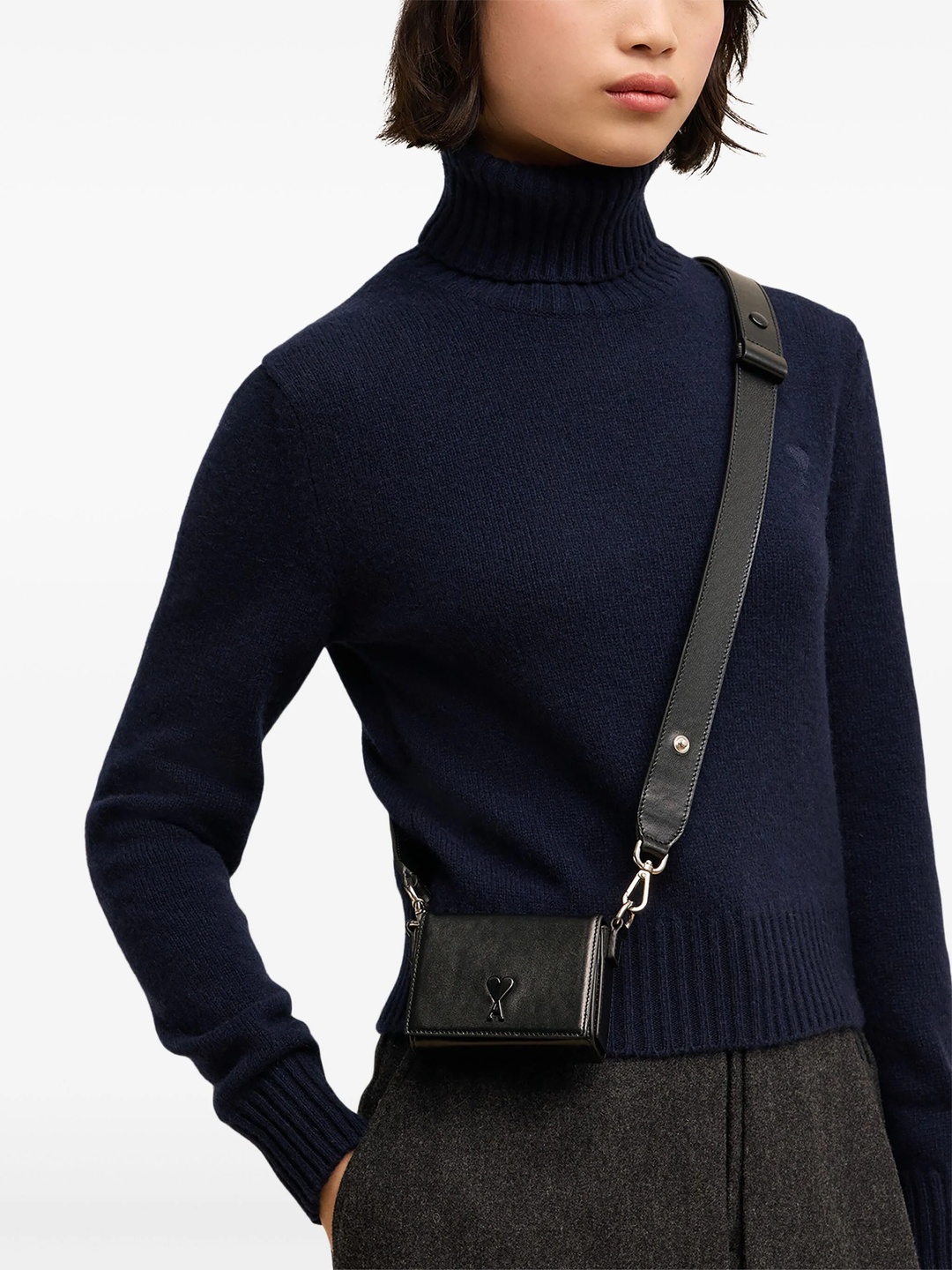 ✩ Ami ✩ BLACK Black Cotton Ami De Coeur Sweatshirt | AMI PARIS