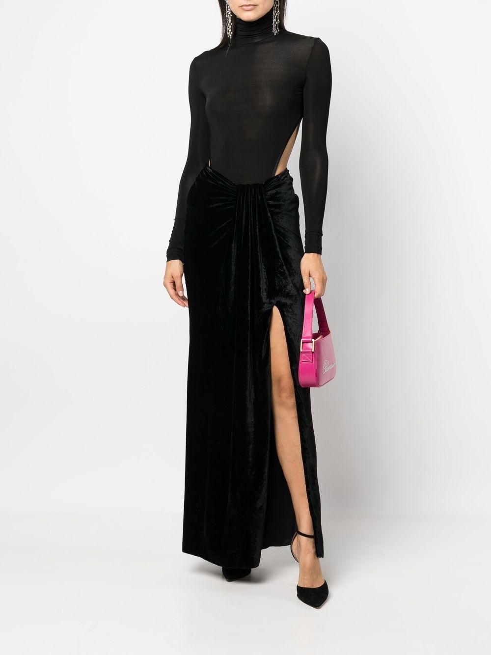 slit-detail ankle-length skirt - 2