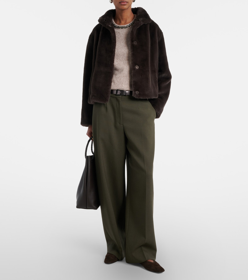 velvet Briana embellished wool-blend top outlook