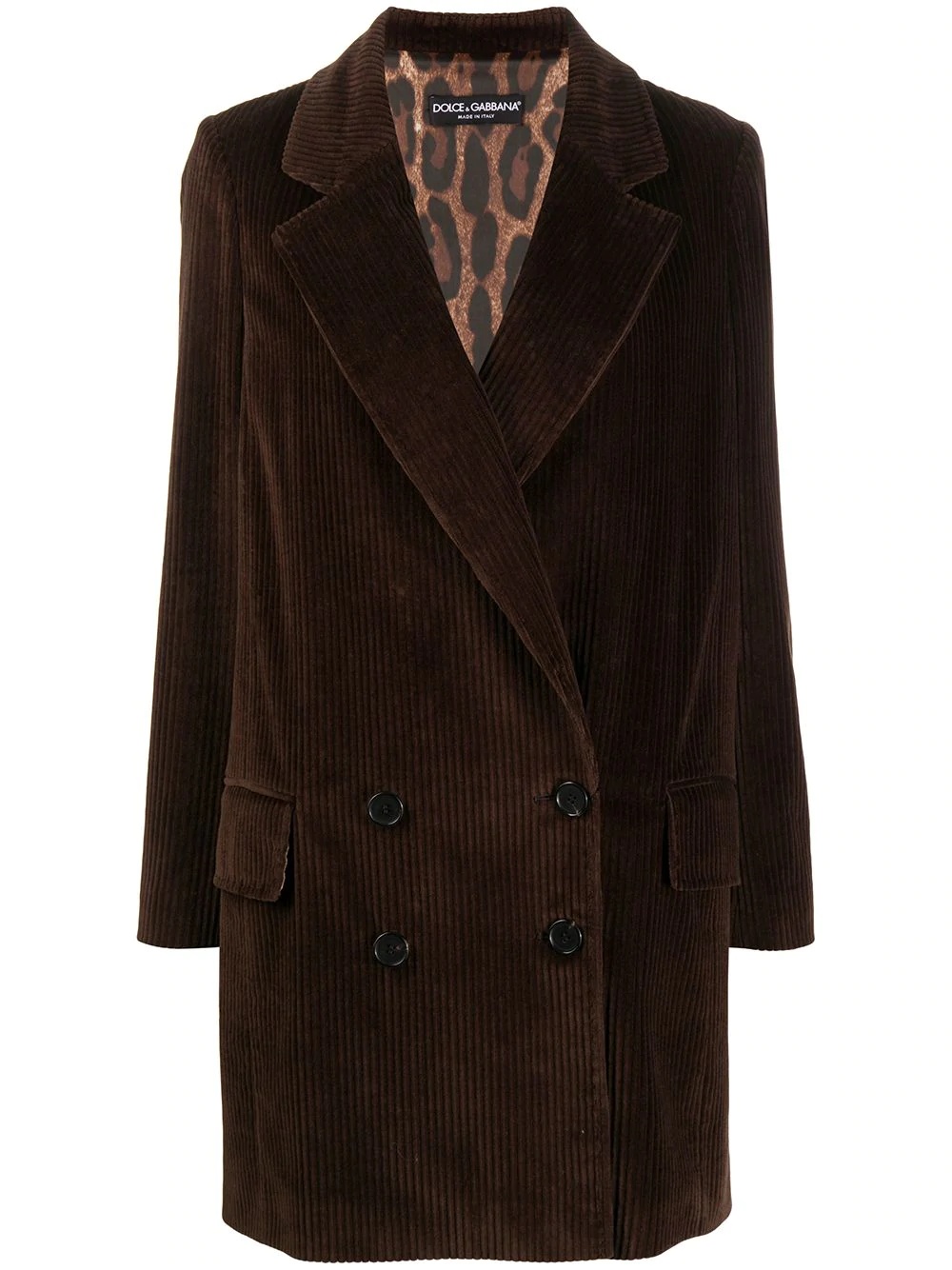 long corduroy double-breasted blazer - 1