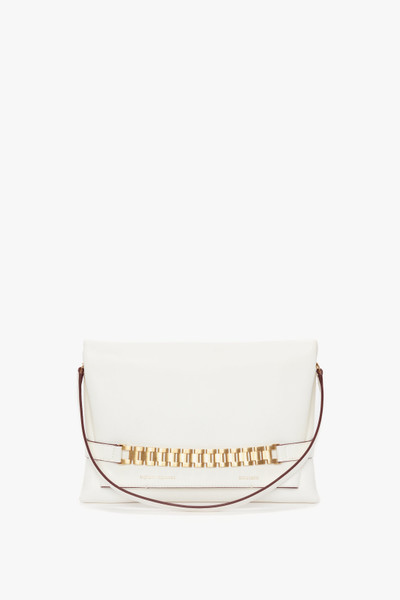 Victoria Beckham Chain Pouch with Strap In White Leather outlook