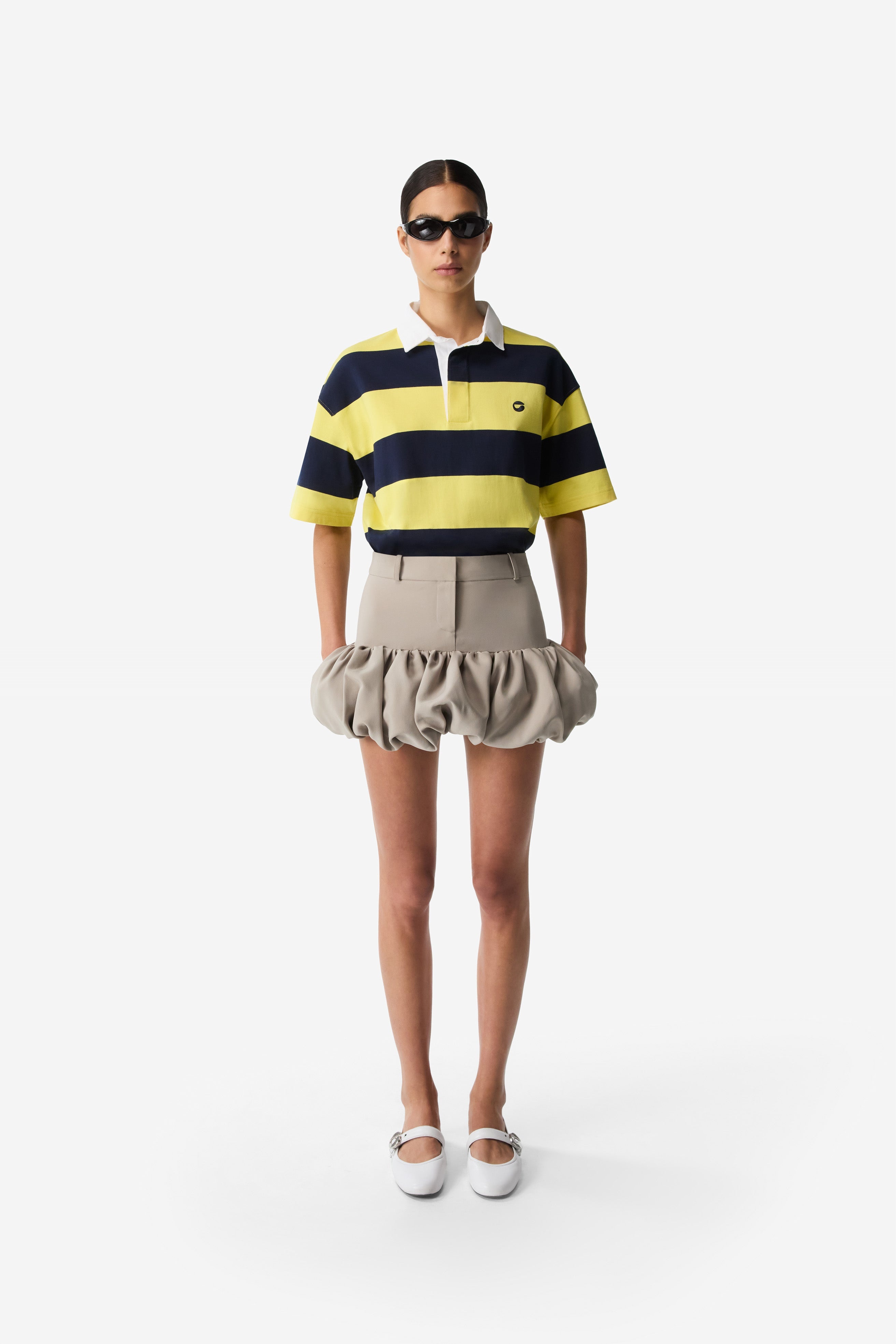 Gathered Hem Tailored Skirt - 2