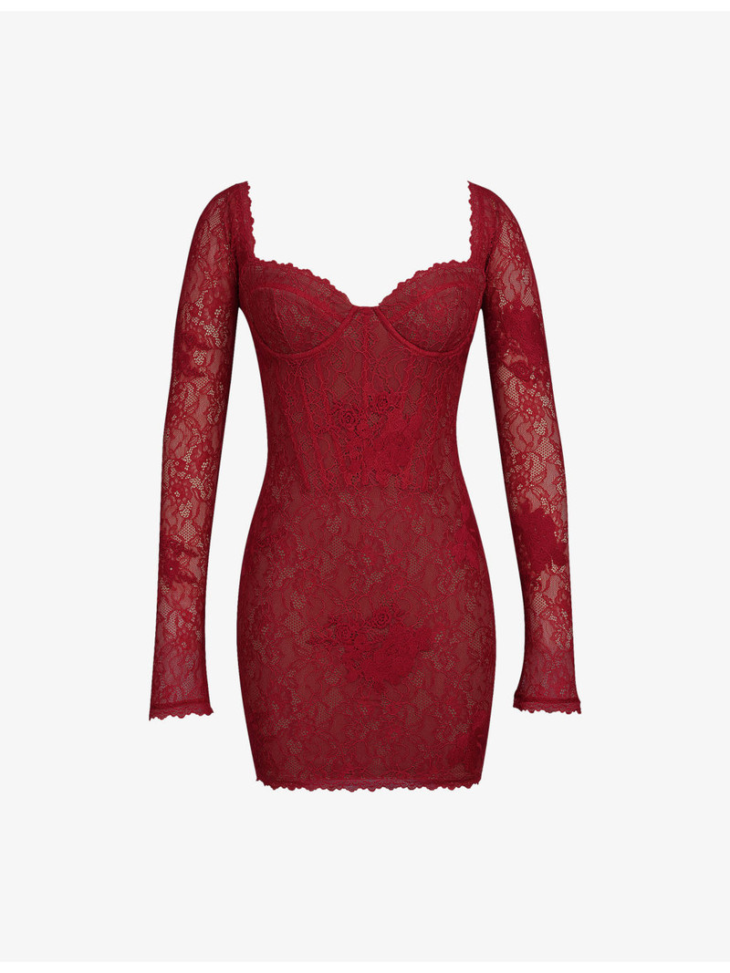 Lucienne Stretch Floral-Lace Mini Dress 1