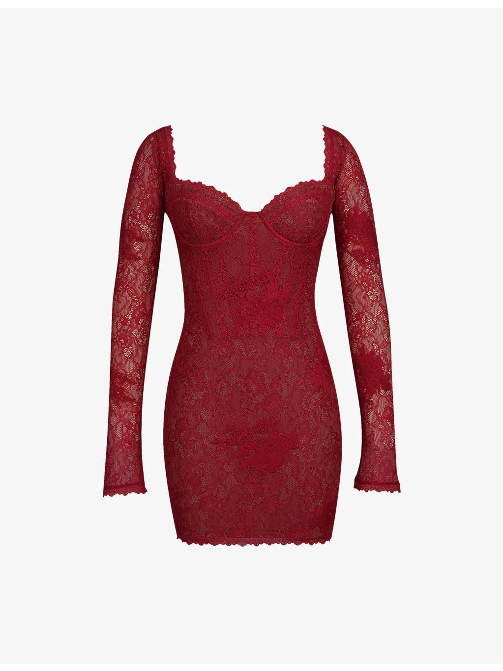 Lucienne Stretch Floral-Lace Mini Dress - 1