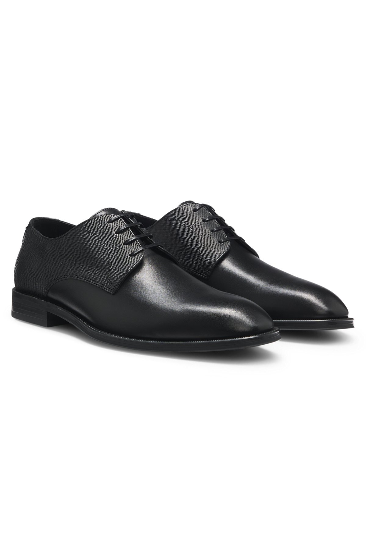 PLAIN AND STRUCTURED DERBY SHOES IN LEATHER - 2