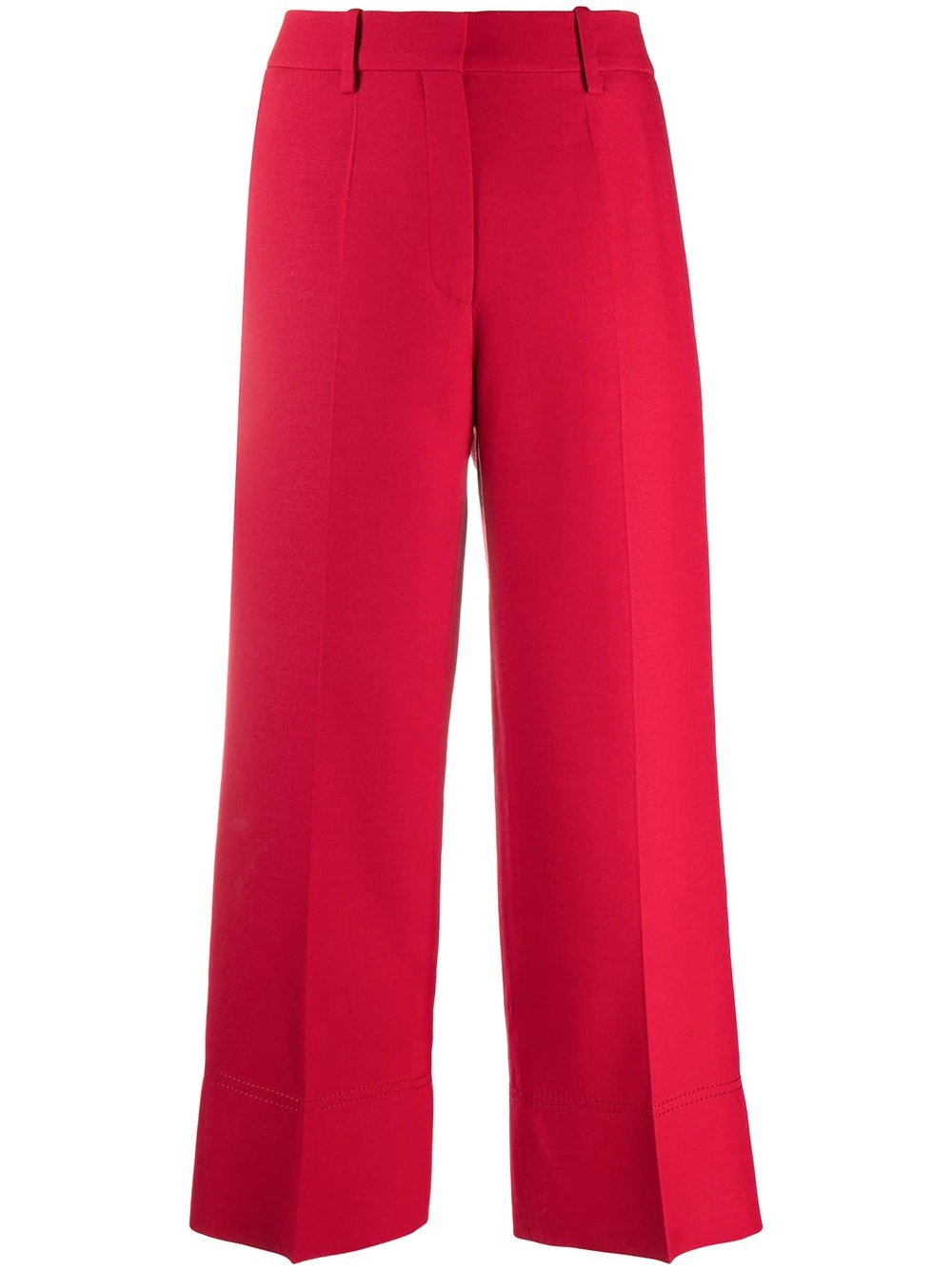 cropped virgin wool trousers - 1