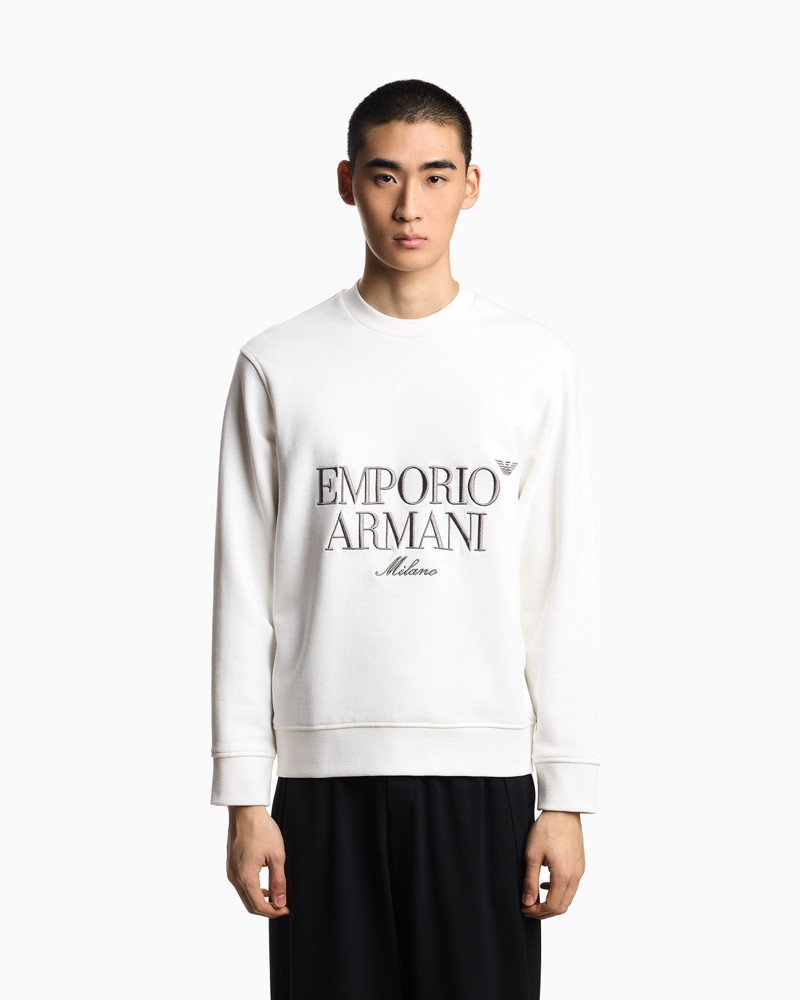 EMPORIO ARMANI FRENCH TERRY JERSEY SWEATSHIRT WITH EMBROIDERED LOGO outlook
