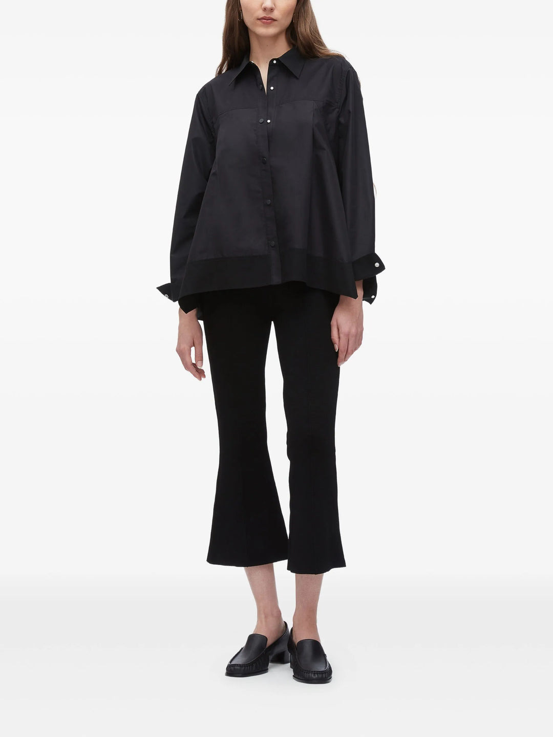 Flounce Hem Long Sleeve Shirt - 2