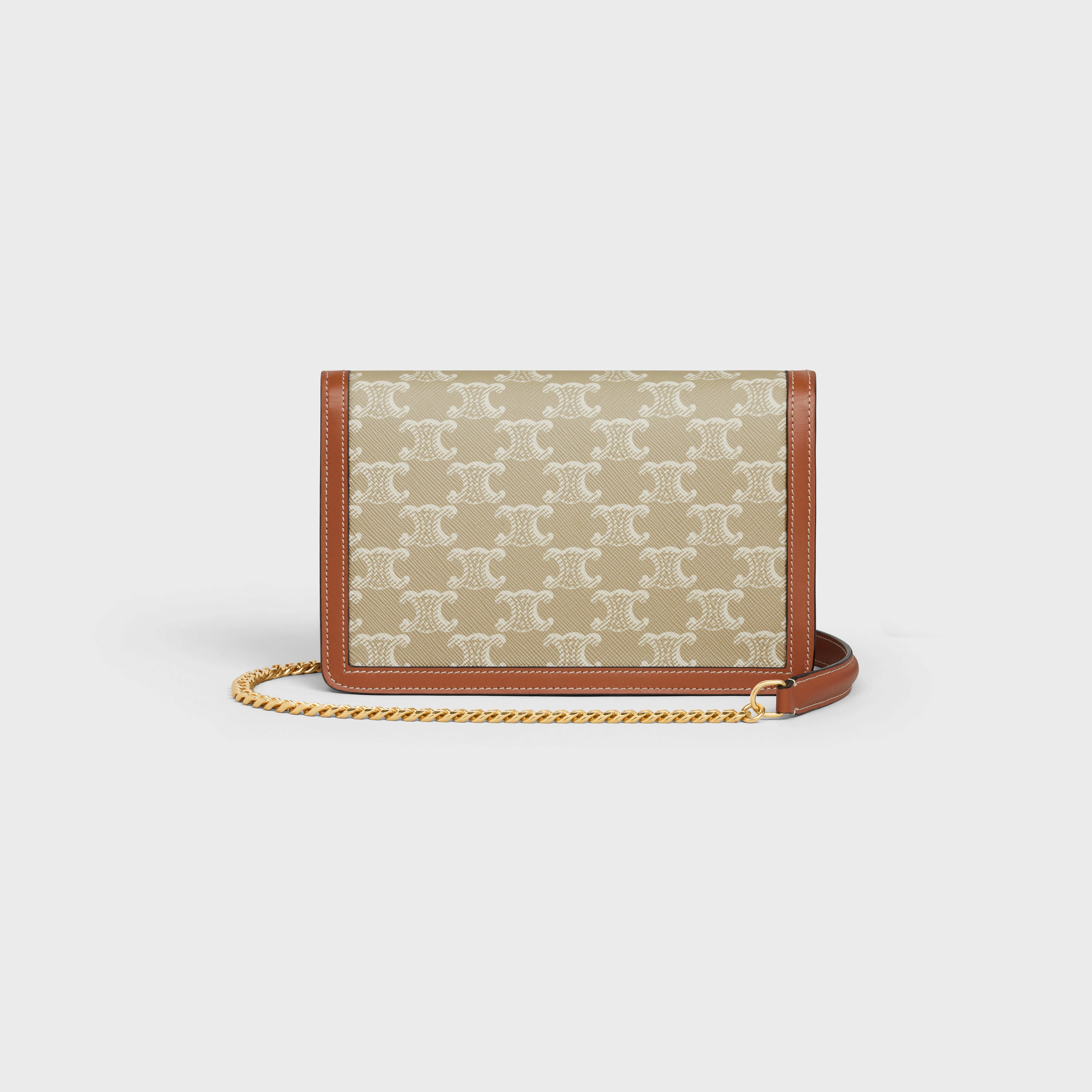 CELINE WALLET ON CHAIN MARGO in TRIOMPHE CANVAS AND CALFSKIN 
