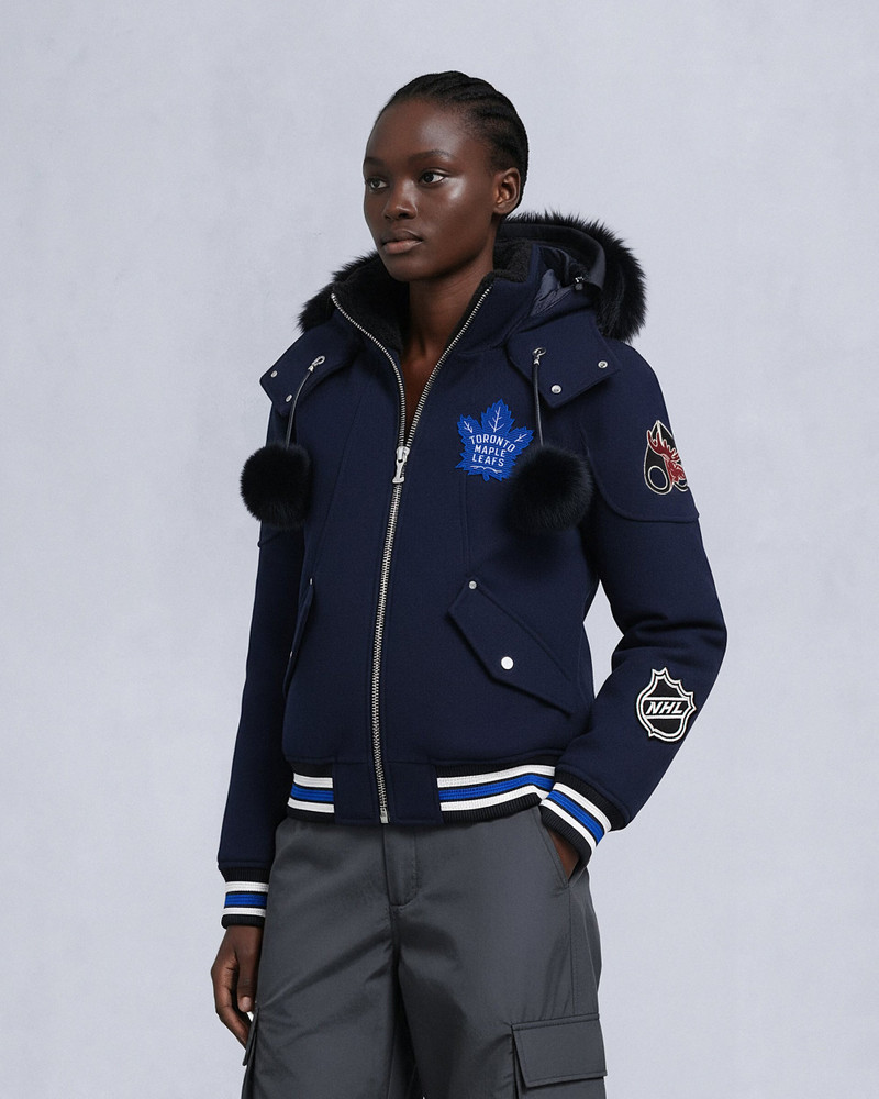 NHL X MOOSE KNUCKLES MAPLE LEAFS BOMBER JACKET 3