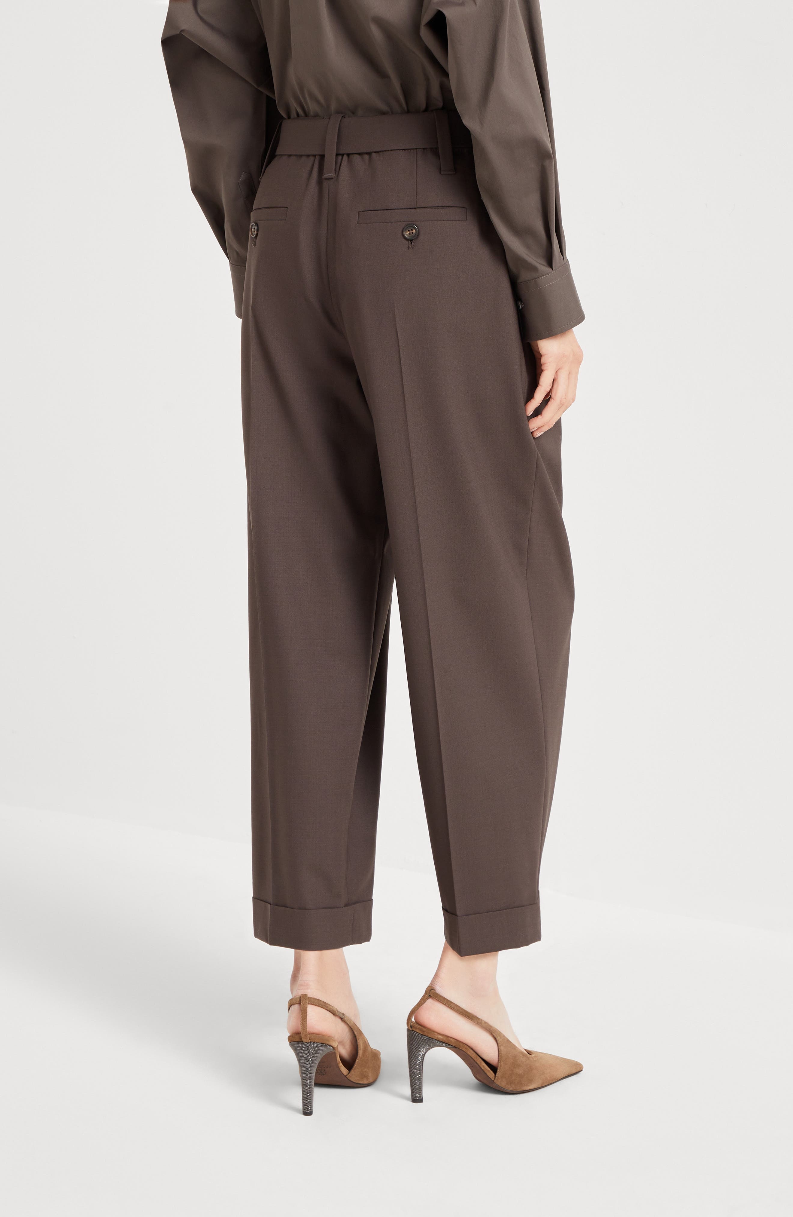 Brunello Cucinelli Sartorial Baggy trousers in Cocoa at Nordstrom - 3