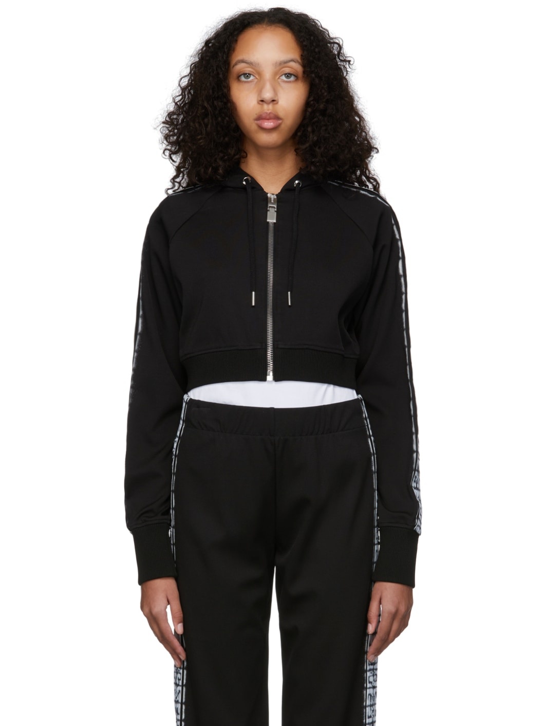 Black Chito Edition 4G Tag Cropped Zip Hoodie - 1