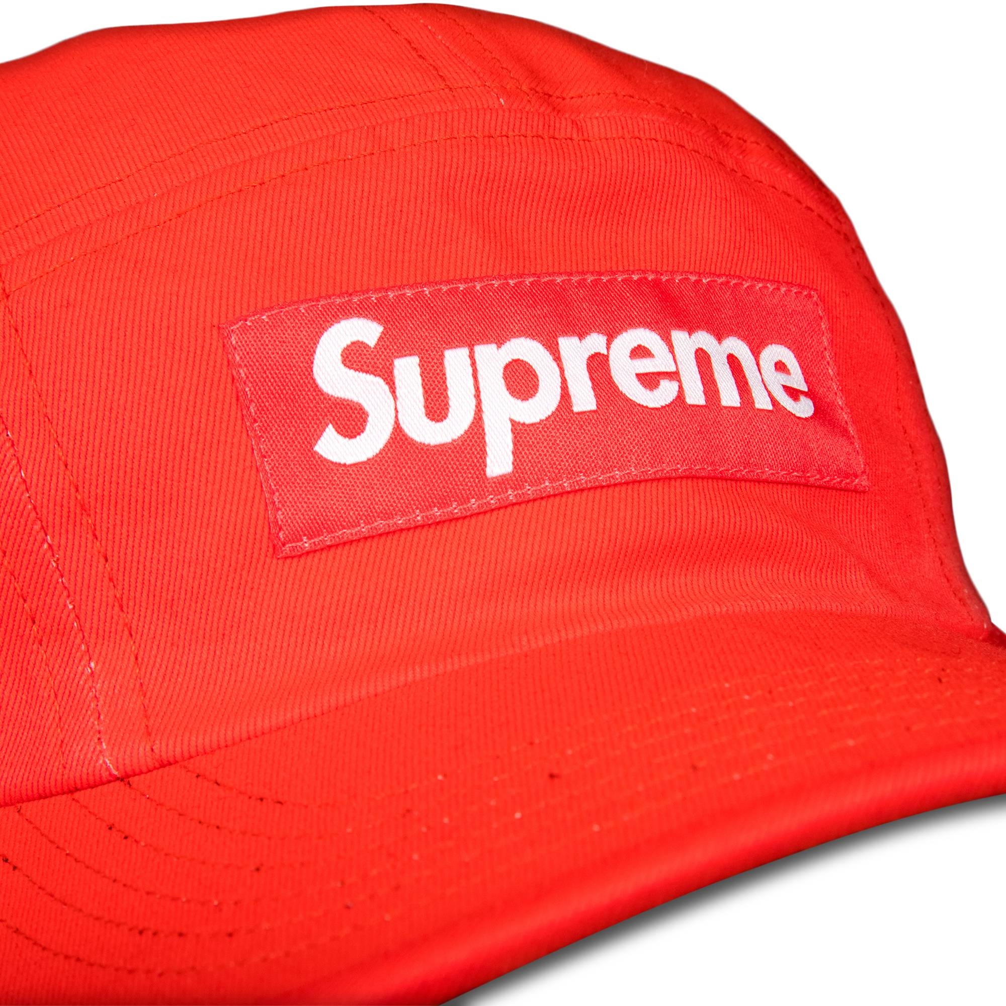 Supreme Washed Chino Twill Camp Cap 'Neon Red' - 3