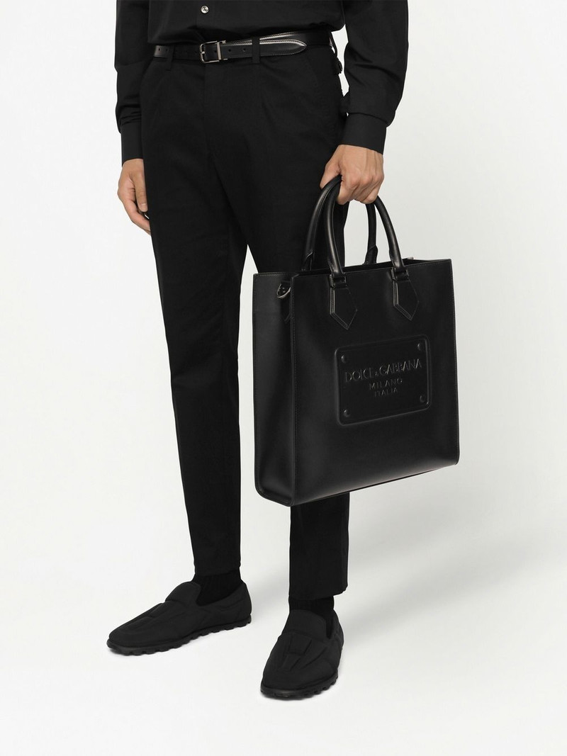 Dolce & Gabbana logo-embossed leather tote bag outlook