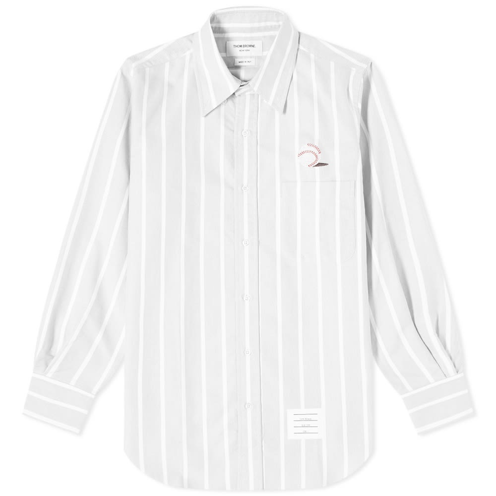 Thom Browne Baseball Icon Button Down Stripe Oxford Shirt - 1