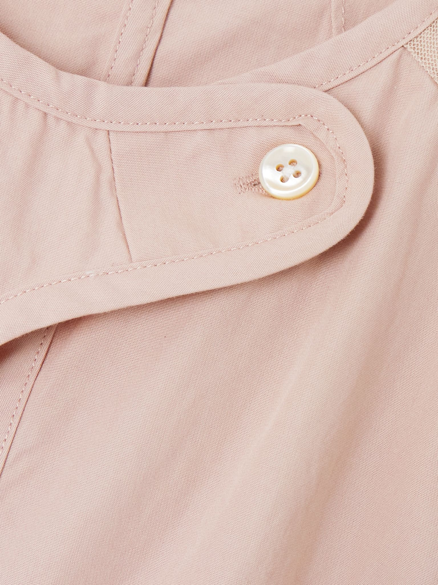 Cropped mesh-trimmed cotton-canvas jacket Pink - 4
