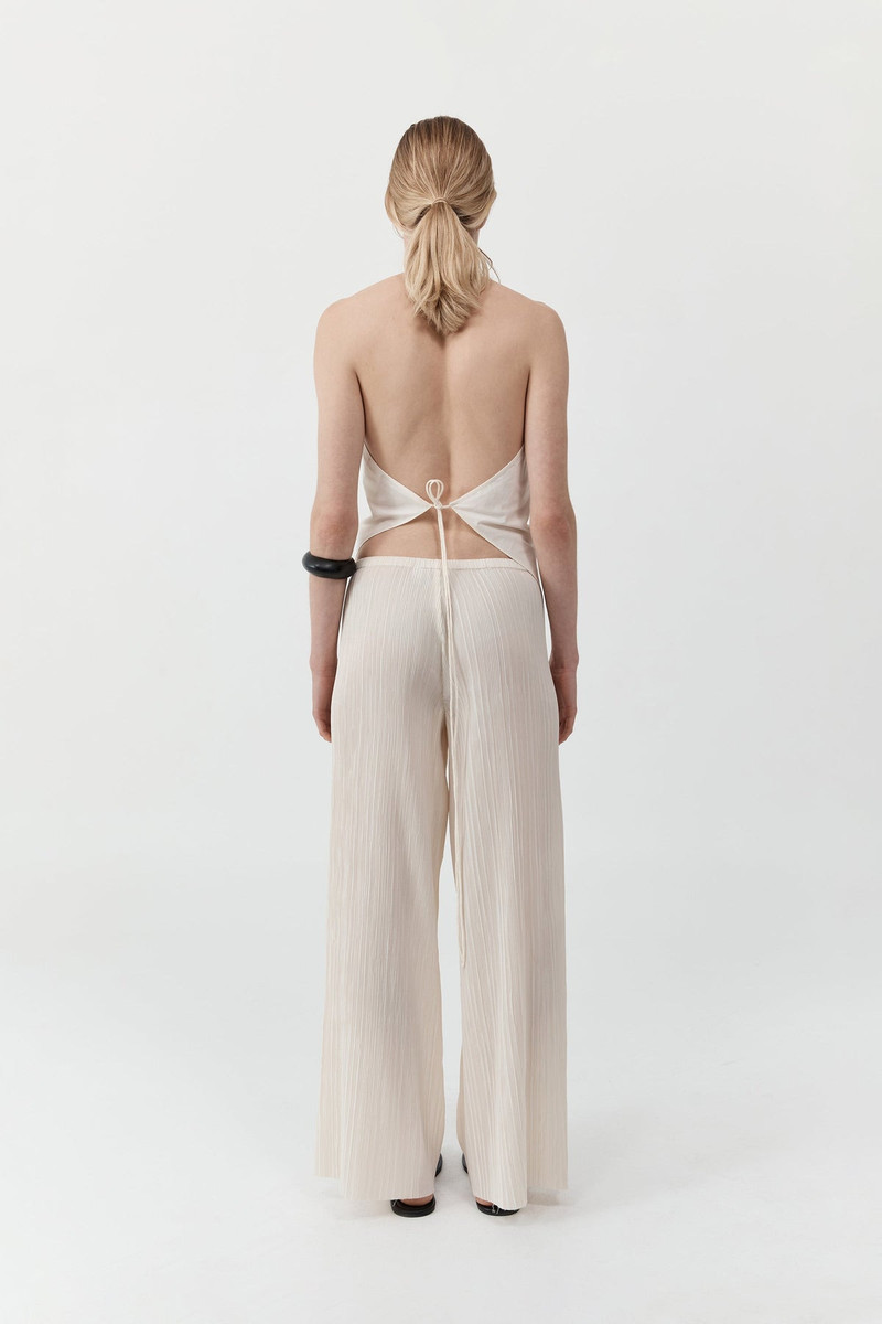 Mini Pleat Pants - Oyster 4