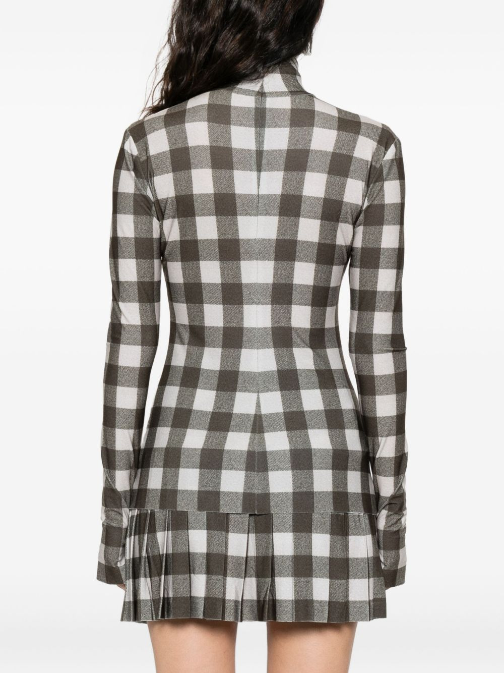 checked turtleneck top - 4