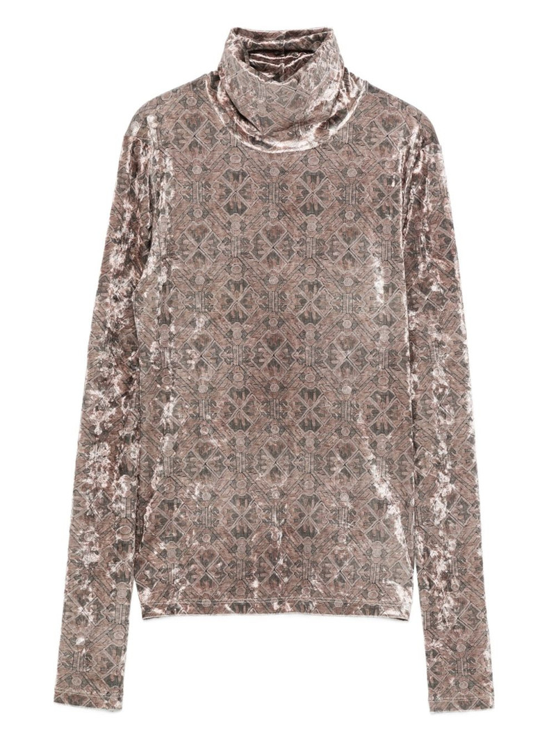 geometric-pattern velvet top 1