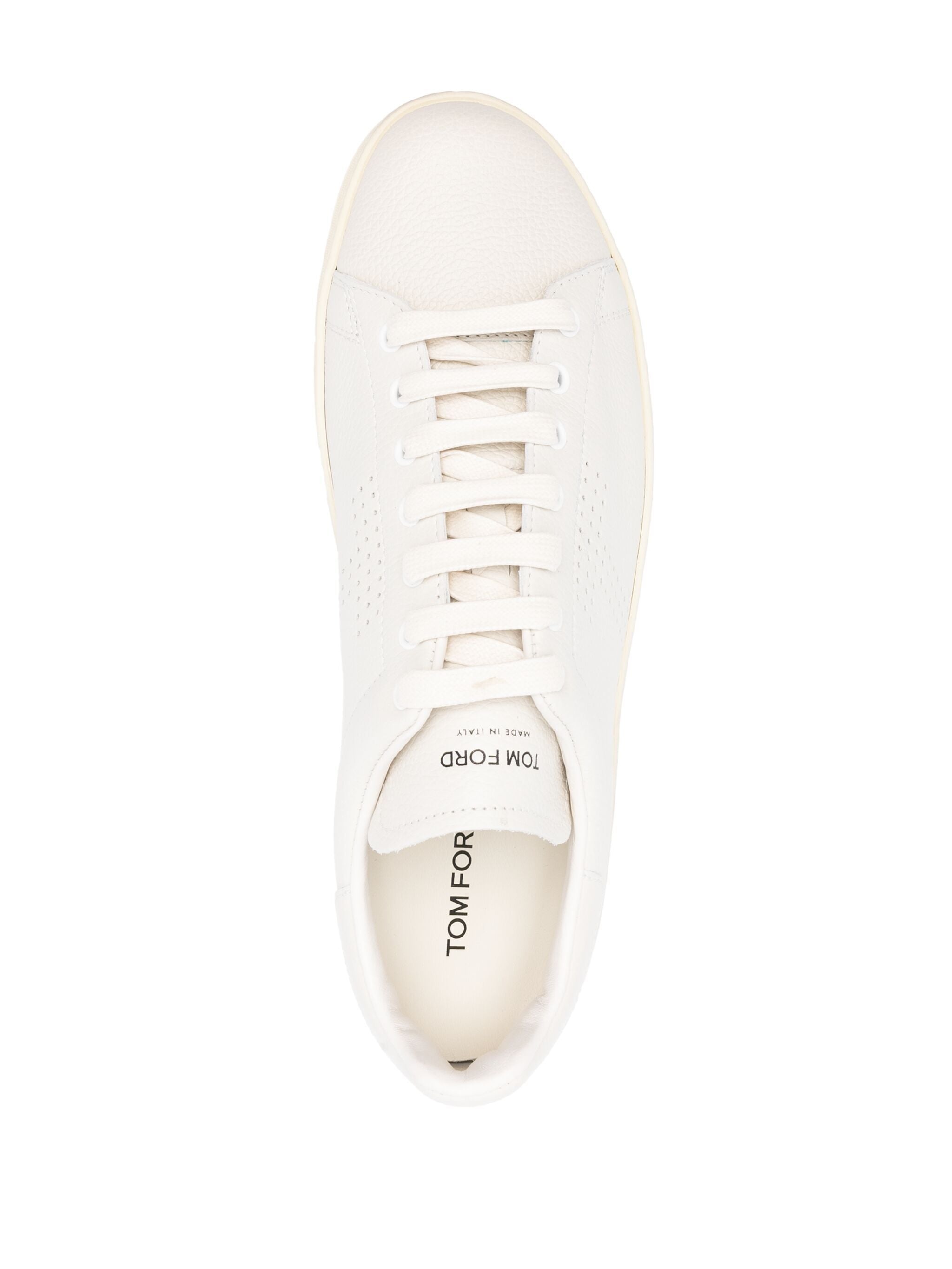 Perforated-logo Leather Sneakers - 3