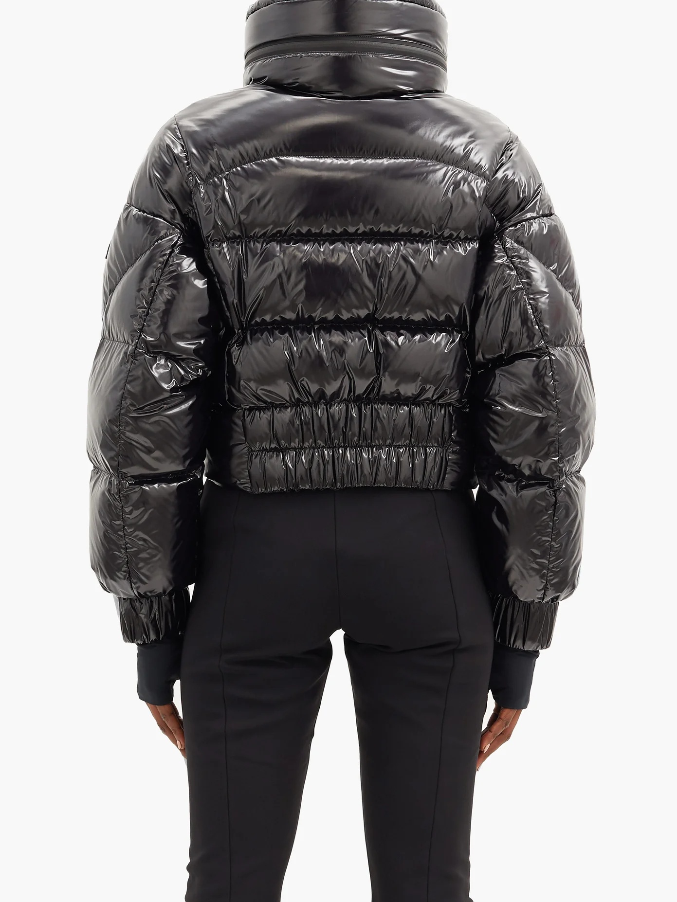 Hooded quilted down cropped jacket - 5