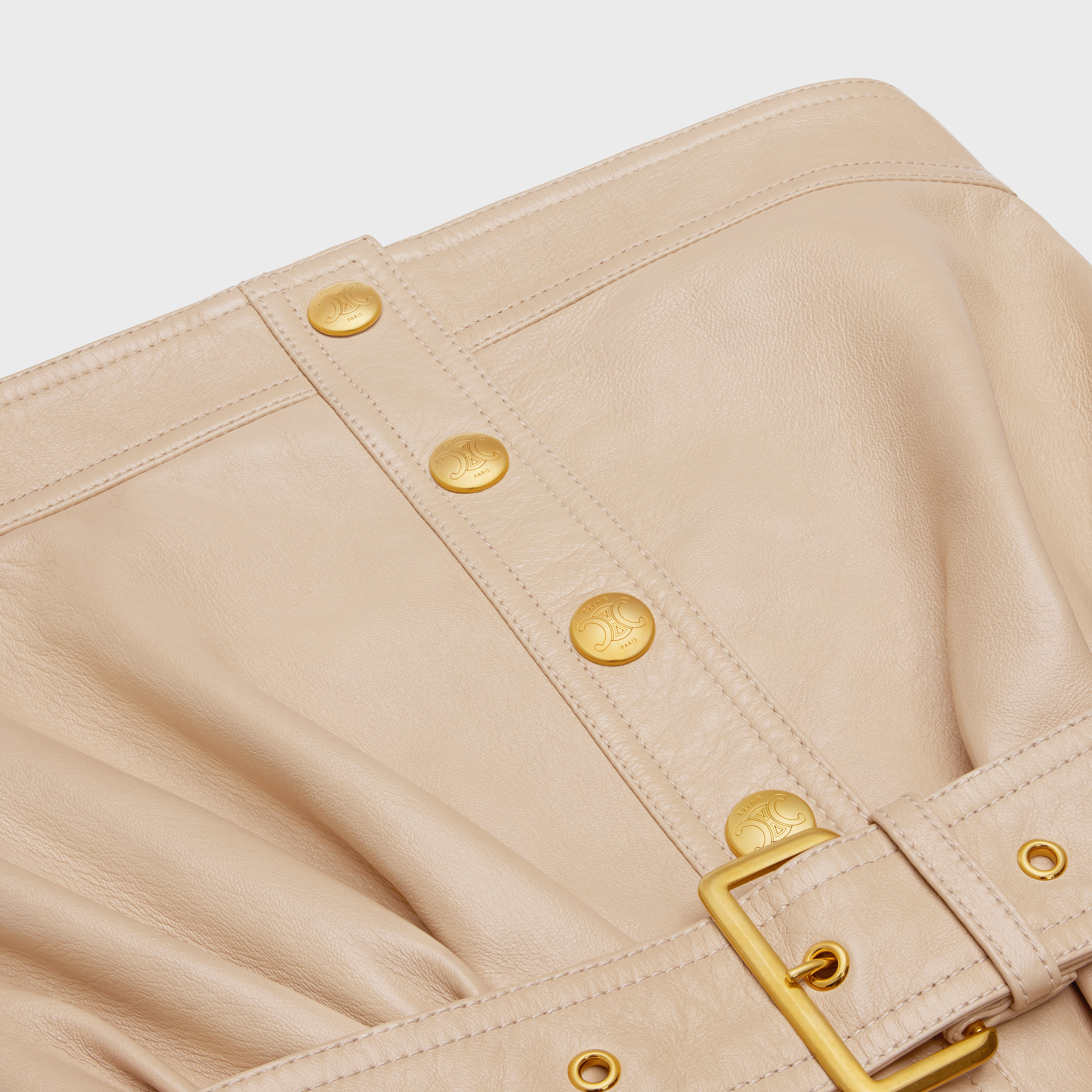 BELTED BUSTIER DRESS IN SOFT LAMBSKIN - 3