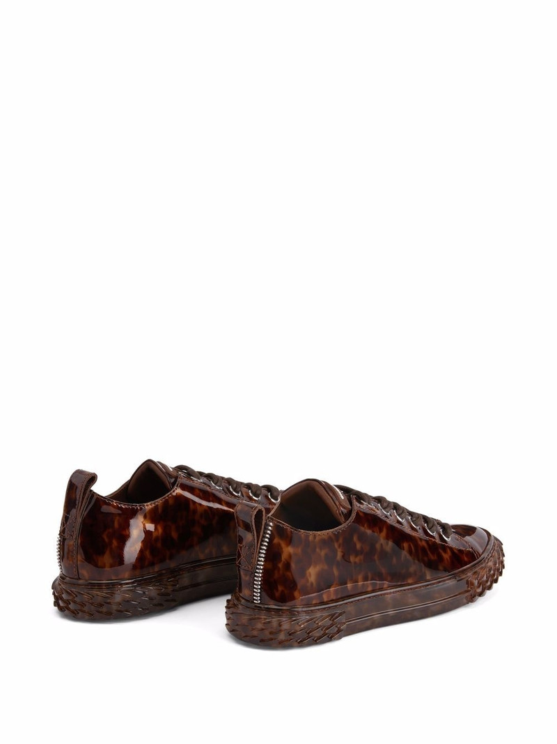 Blabber tortoiseshell-effect leather trainers 3