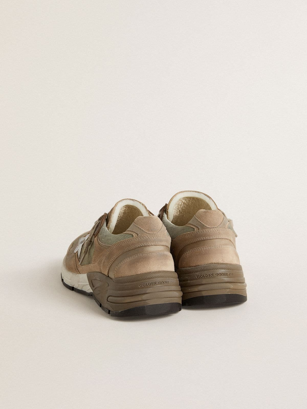 Men's Dad-Star in beige mesh and suede with silver leather star - 4