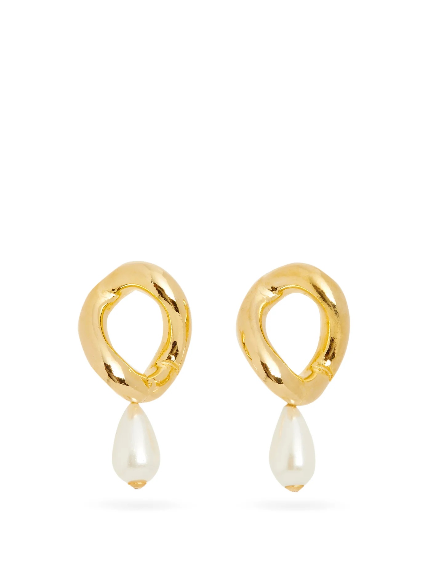 Canasta pearl-embellished drop earrings - 1