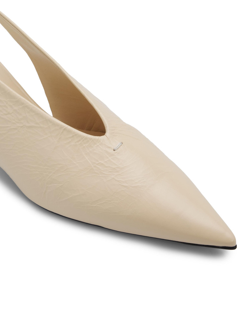 Women's 35MM Leather Slingback Kitten Heels - Bone 6
